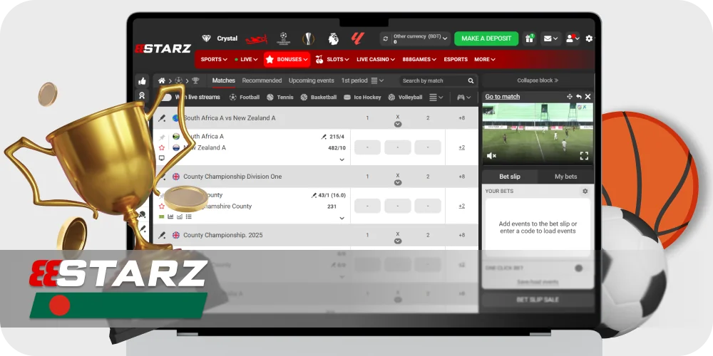 Sports betting at 888starz for Bengalis